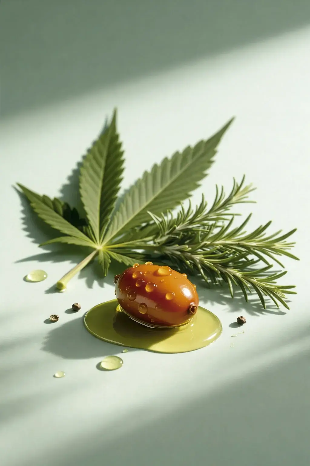 Aceituna-hoja cannabis romero